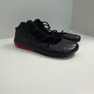 Camper Shoes Peu Circuit Ballet Flats Leather Barefoot Style Comfort Black Pink